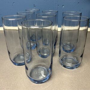 Libbey Blue Tinted Highball Glasses - Set of 8